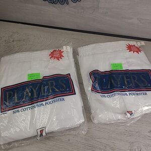 Big Mens Players White Boxer Shorts 5X 68-50 Inch 3 Pairs NEW